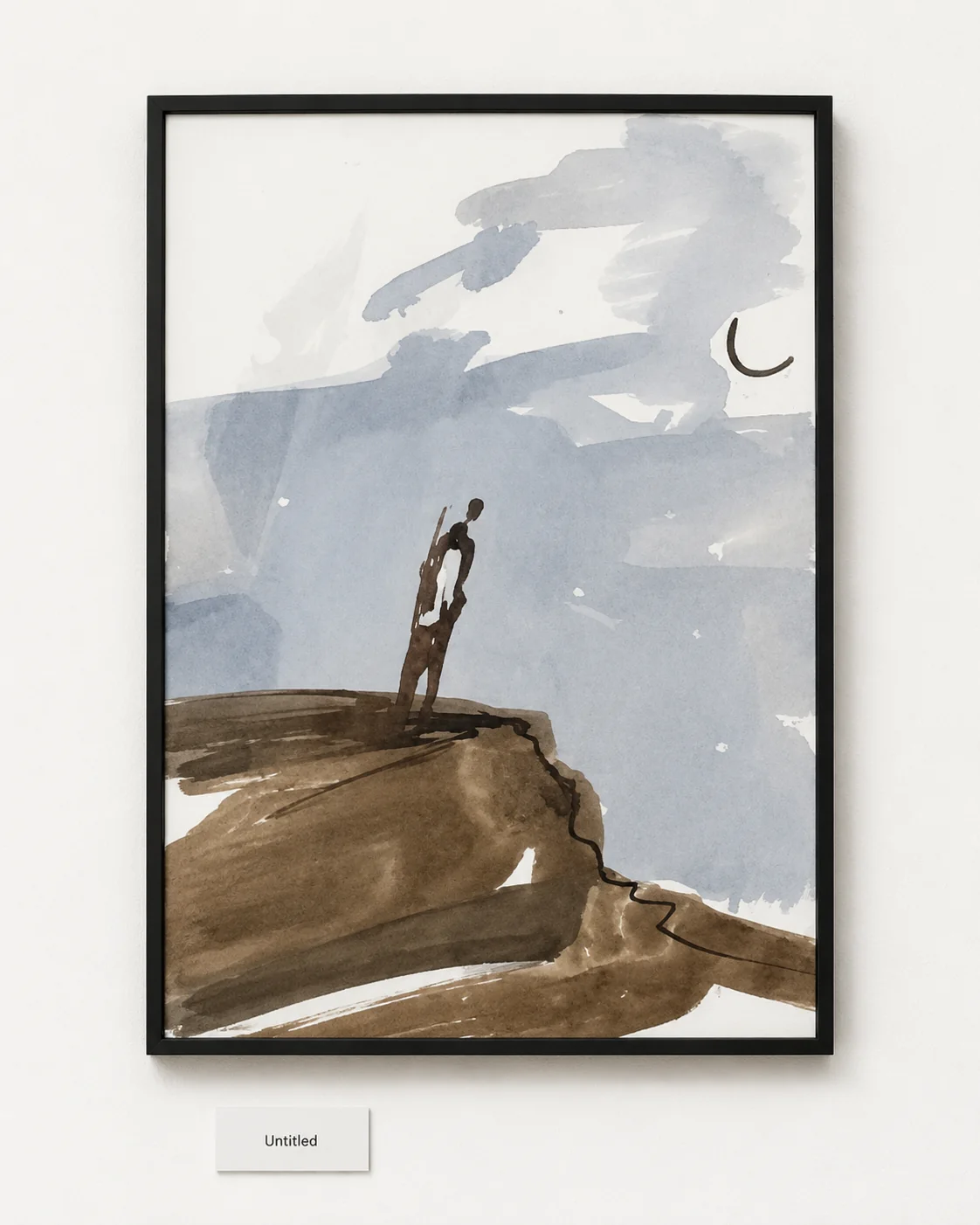 Coffee-and-wine works on paper where stain, line, and warm color shape figures, animals, and fragments of memory.