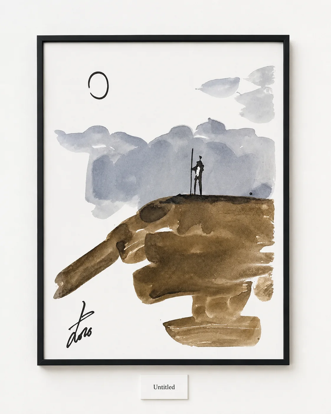 Coffee-and-wine works on paper where stain, line, and warm color shape figures, animals, and fragments of memory.