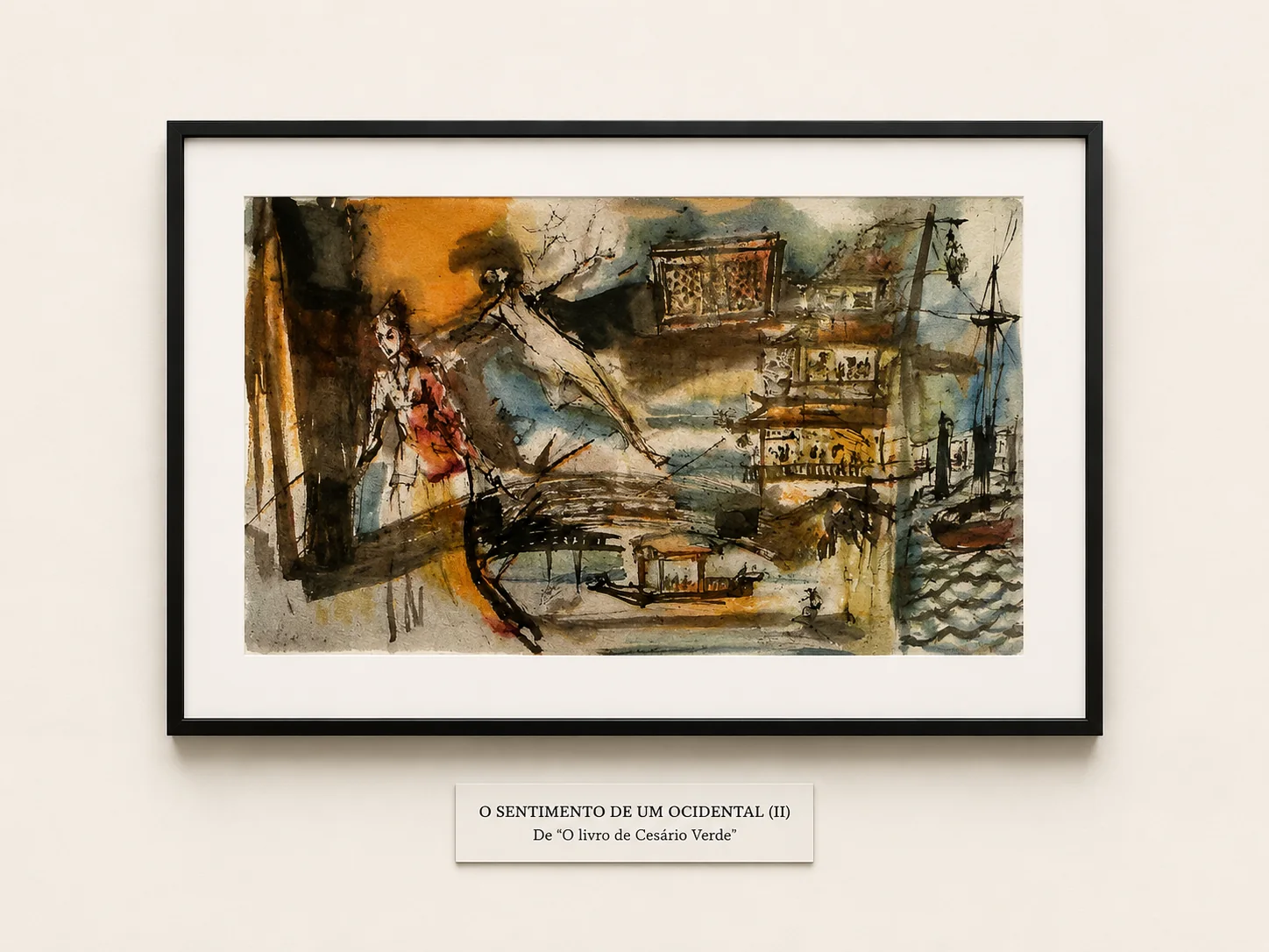Lisbon and Alfama works shaped by Botiev’s daily surroundings, with Pessoa’s divided self appearing as a recurring presence.