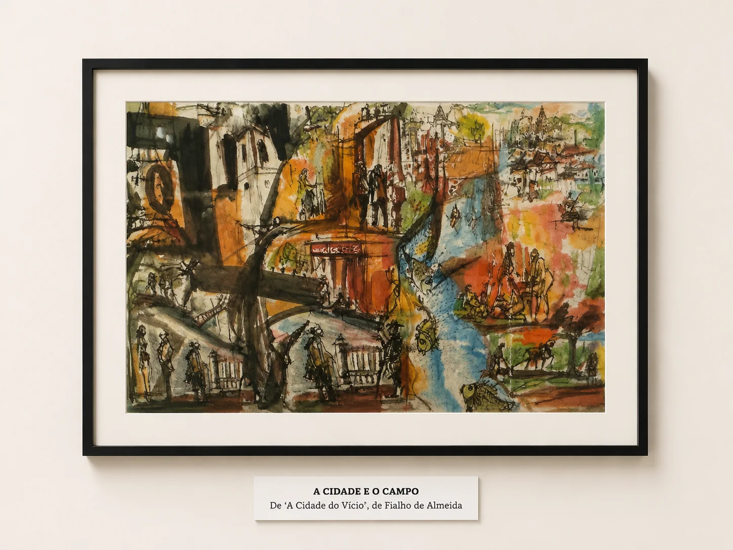Lisbon and Alfama works shaped by Botiev’s daily surroundings, with Pessoa’s divided self appearing as a recurring presence.