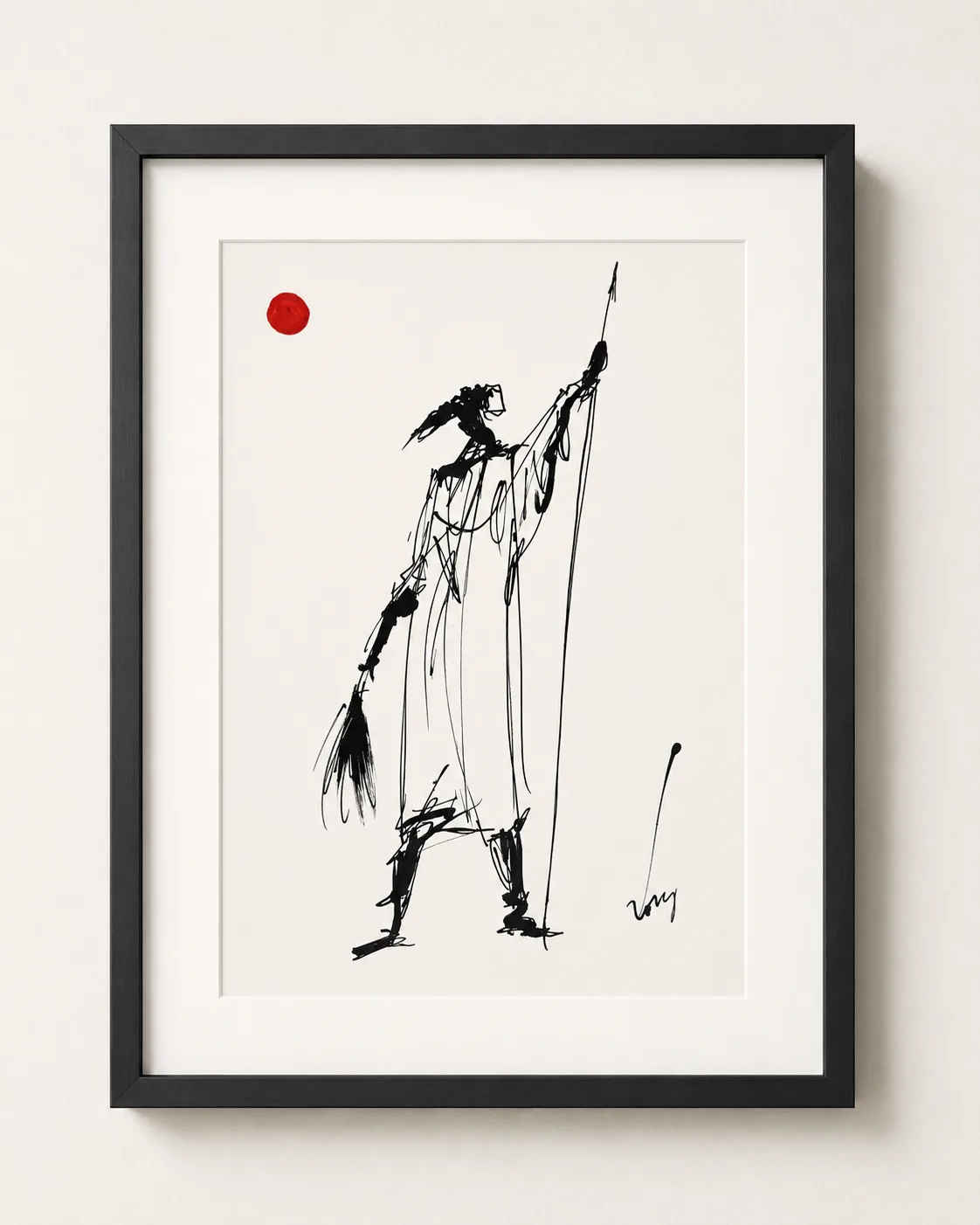 Framed ink figure study by Rouslam Botiev, portfolio image 75