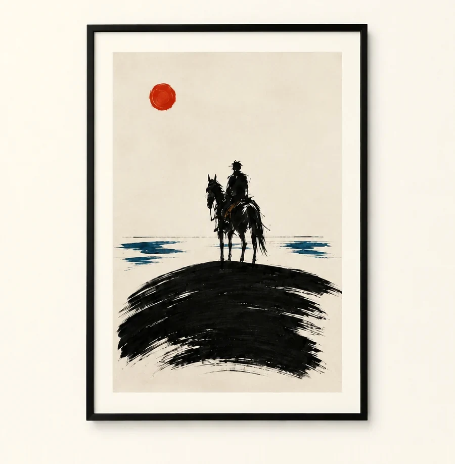 A2 wall piece shown framed to scale, 42 × 59 cm
