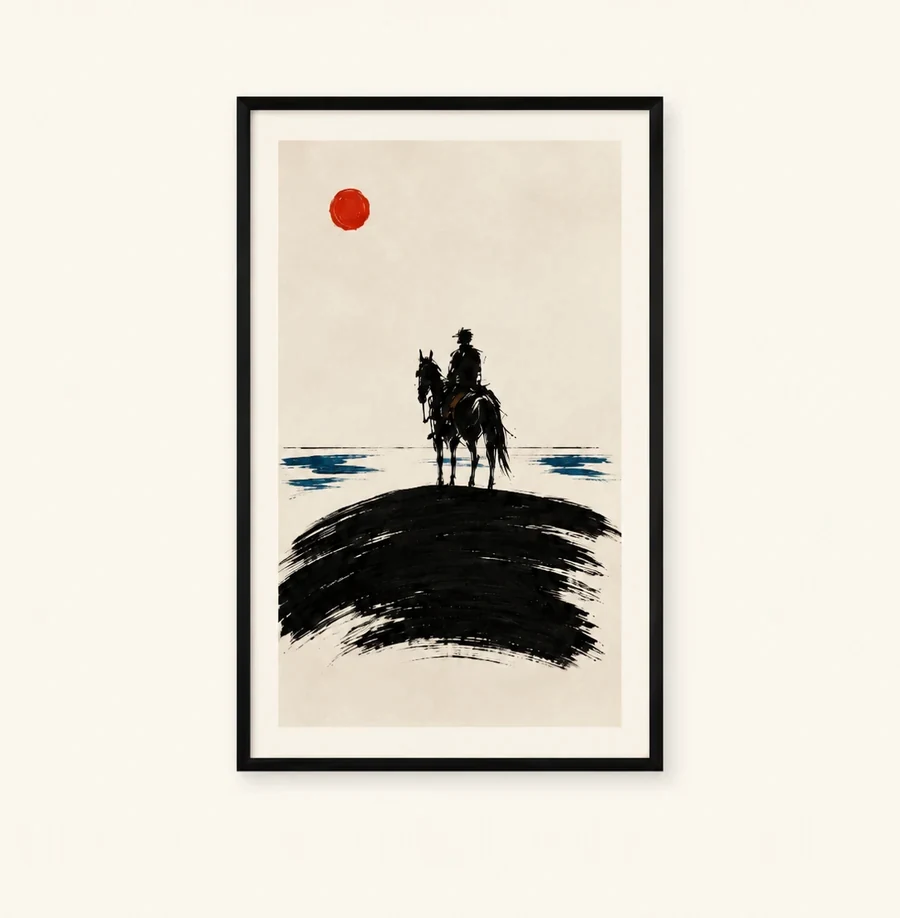 A4 study shown framed to scale, 21 × 30 cm